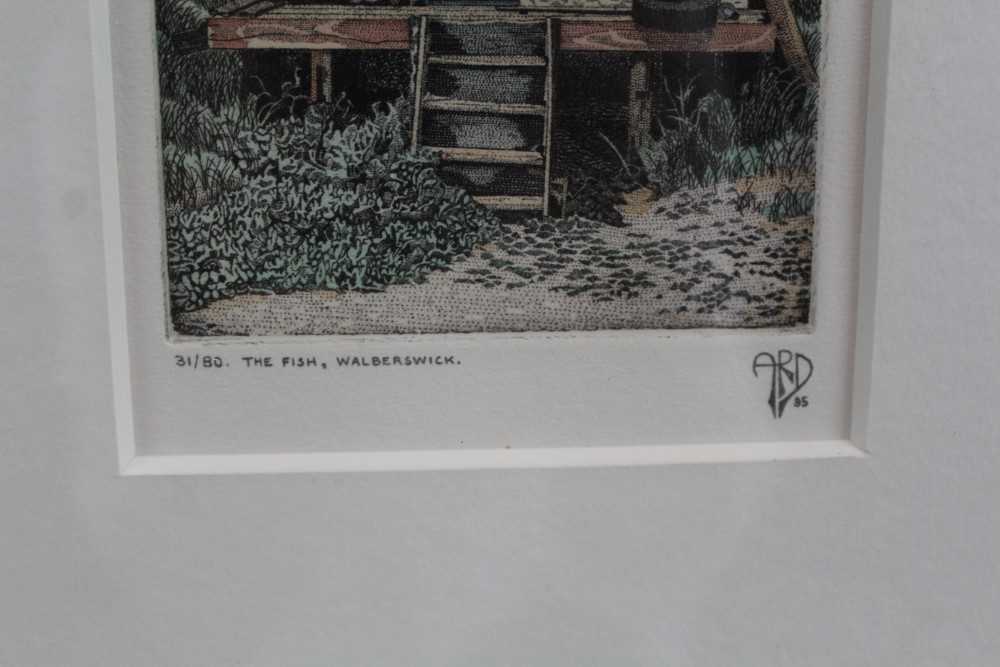 Anthony Dawson two signed limited edition etchings - The Fish, Walberswick and Tanks, Aldeburgh Be - Image 3 of 7