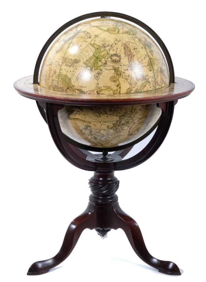 Fine 18th century English 12 inch Celestial table globe