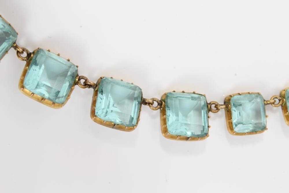 19th century paste set blue stone necklace - Image 5 of 8