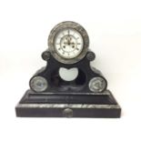 Large 19th Century marble mantel clock with a visible escapement