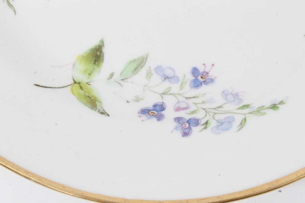 Swansea plate, circa 1815, polychrome painted with flowers, with gilt rim, impressed Swansea and tri - Image 4 of 5