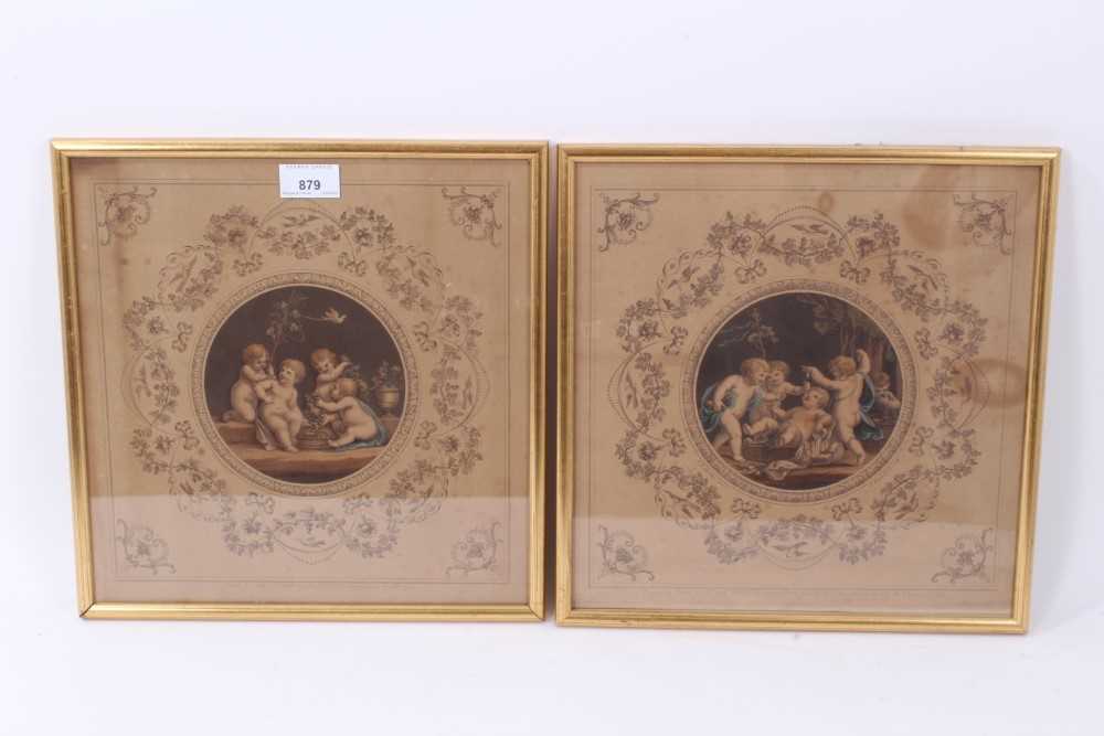 After Bartolozzi pair of coloured engravings of cherubs