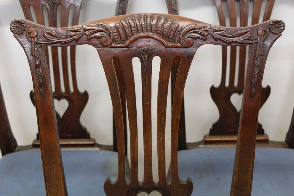 Set of five George II mahogany dining chairs - Image 4 of 7