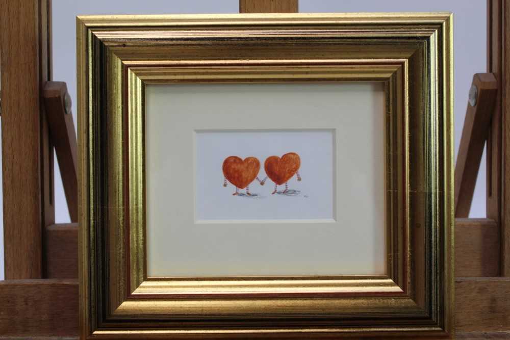Rebecca Cobb (b.1982) coloured pencil and watercolour – Gingerbread Valentines, initialled, in glaze - Image 2 of 4