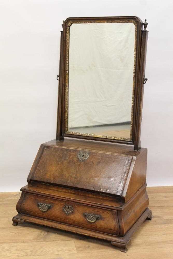 George II style walnut dressing table mirror