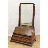 George II style walnut dressing table mirror