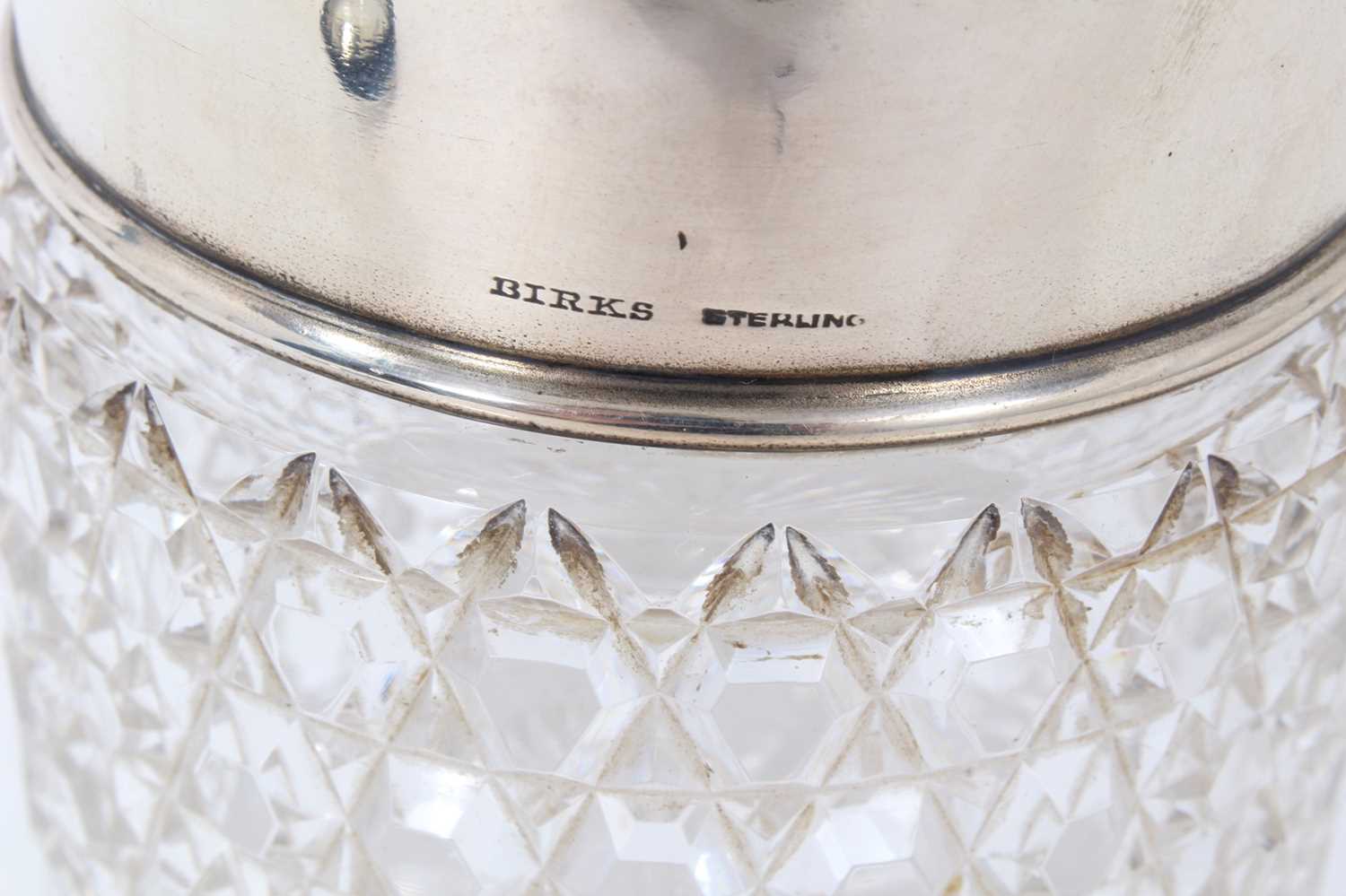 Large early 20th century American silver and cut glass scent bottle, removable top with embossed scr - Image 2 of 3