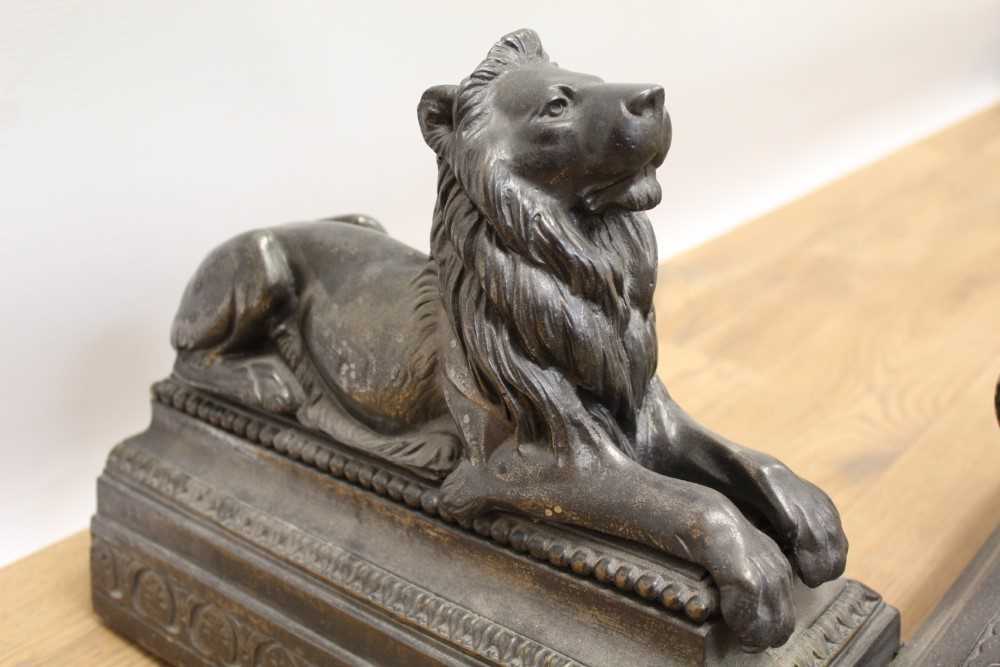 An impressive 19th century steel fire curb of classical form - Image 6 of 6