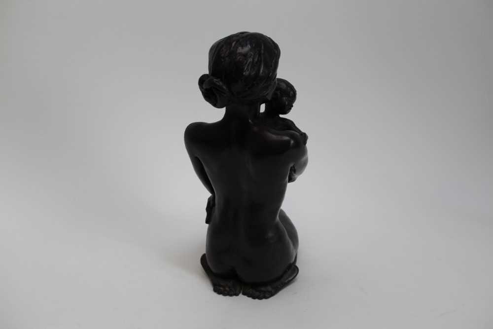 Tom Greenshields (1915-1994) limited edition bronzed resin figure, Kneeling Mother, signed, 30cm hig - Image 3 of 6