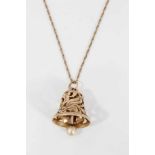 9ct gold ‘bell’ pendant on chain