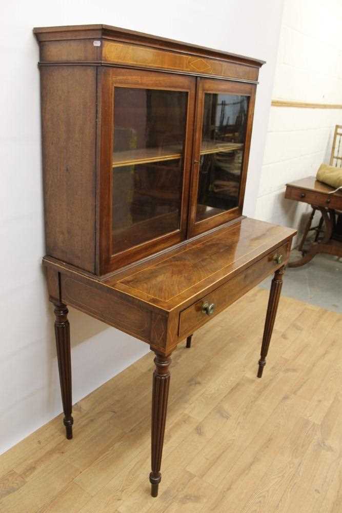 Good quality 19th century Sheraton revival vitrine cabinet on stand, the twin glazed doors enclosing - Image 7 of 7