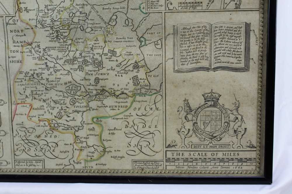 17th century engraved map of Huntington by Thomas Bassett and Richard Chiswell, in glazed frame - Image 6 of 9