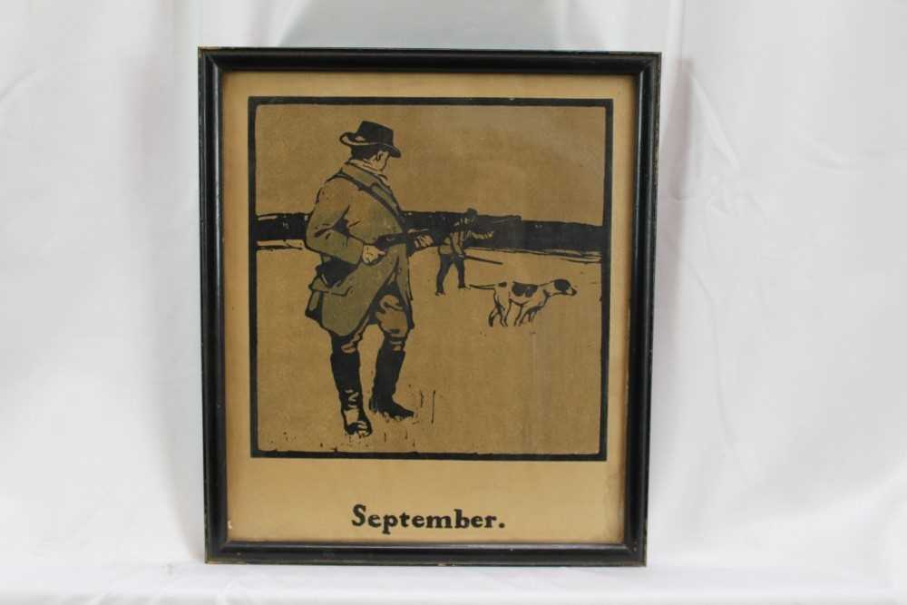 Sir William Nicholson (1872-1949) nine coloured lithographs - Sports as Months of the Year, January - Image 10 of 10