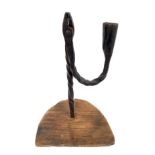 18th century wrought iron nip rush light holder