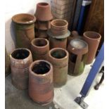 Collection of terracotta chimney pots