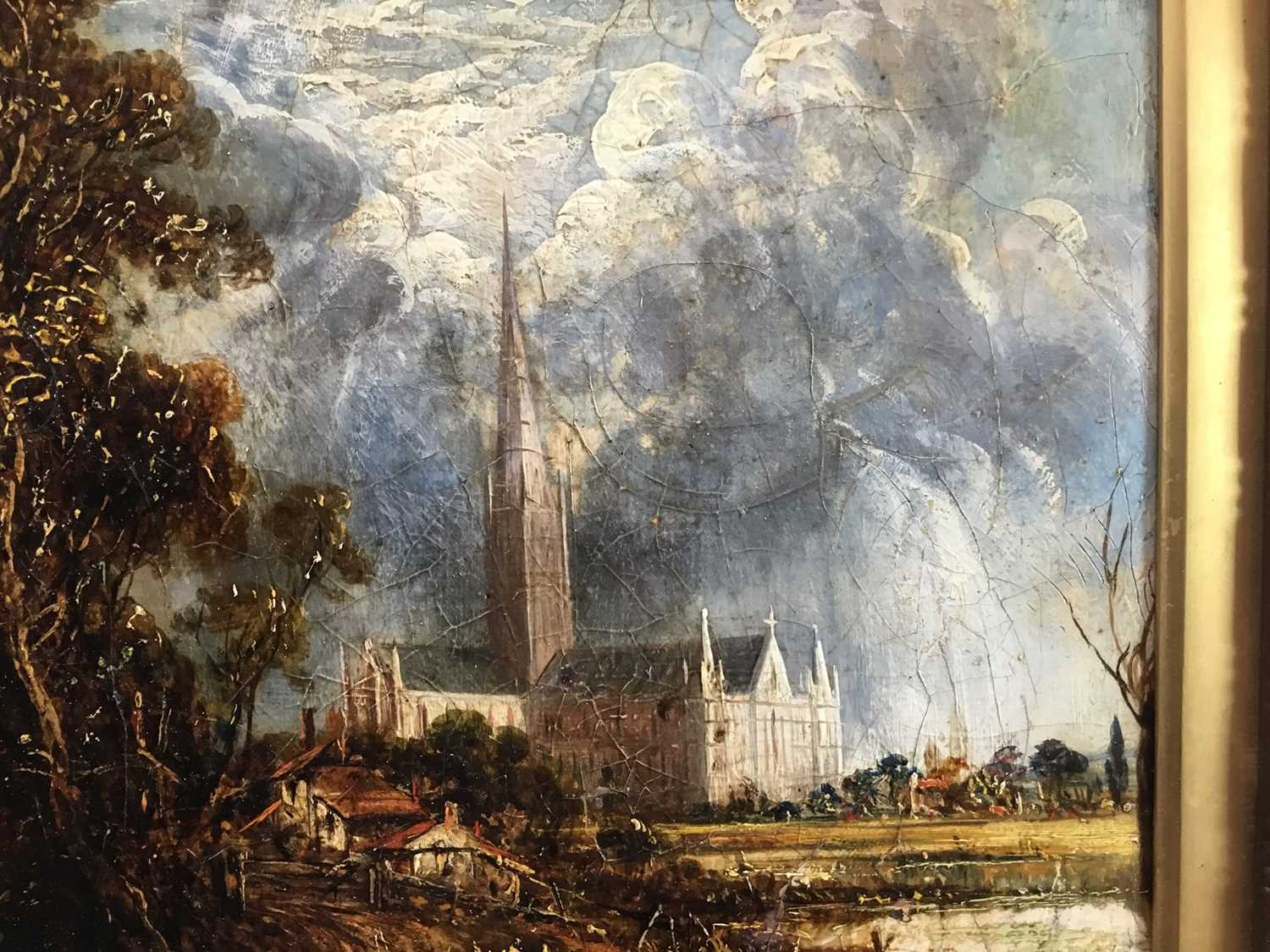 Joseph Paul oil on canvas, Salisbury Cathedral after John Constable - Image 6 of 9