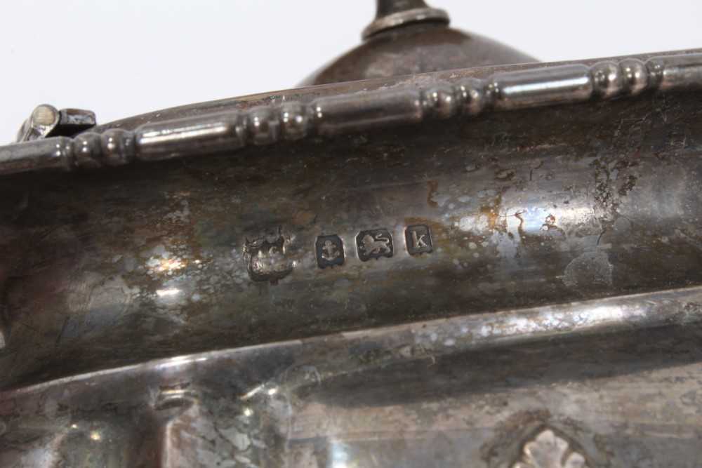 Edwardian silver three piece tea set, - Image 3 of 8