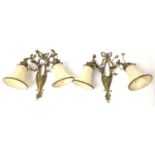 Pair of French gilt metal wall lights