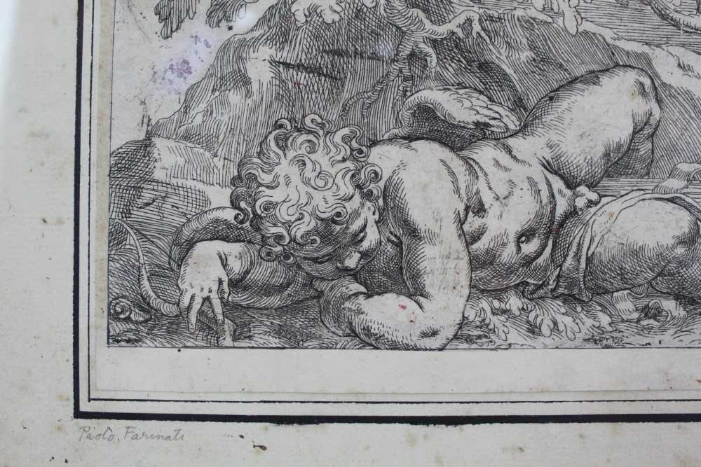 Attributed to Paolo Farinati (pen and ink- Sleeping Cupid to be advised - Image 5 of 10
