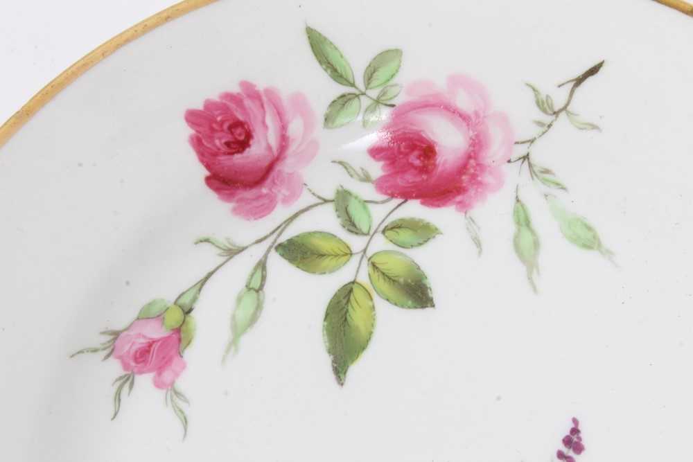 Swansea plate, circa 1815, polychrome painted with flowers, with gilt rim, impressed Swansea and tri - Image 2 of 5