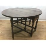 17th century oak drop leaf table