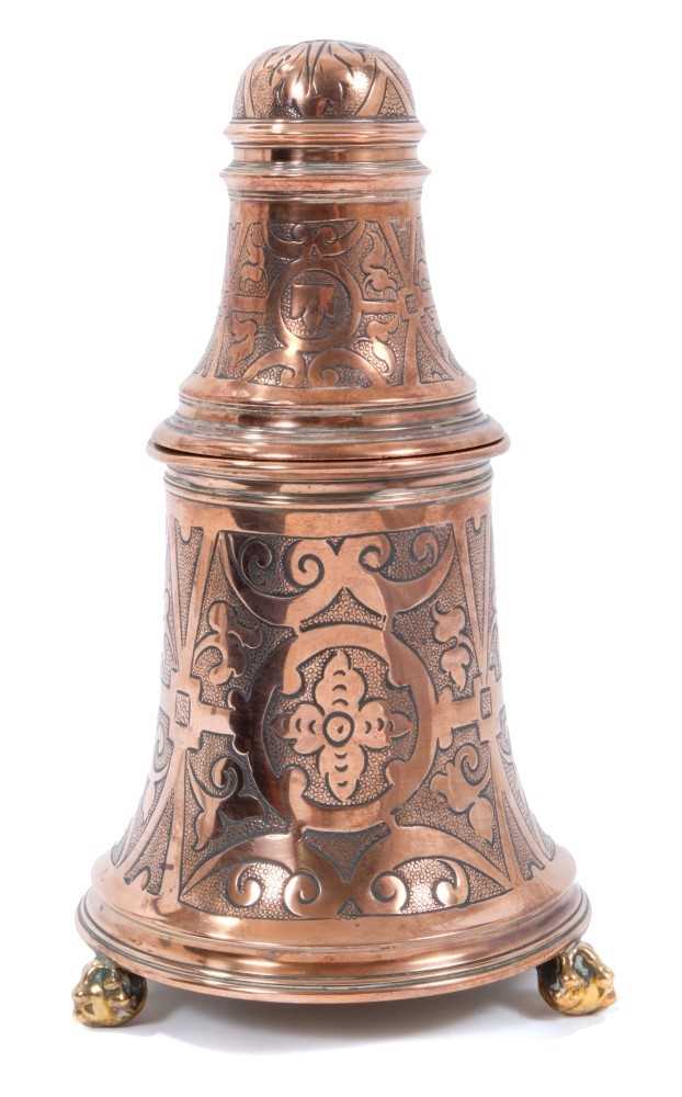 Jacobean revival metalware salt