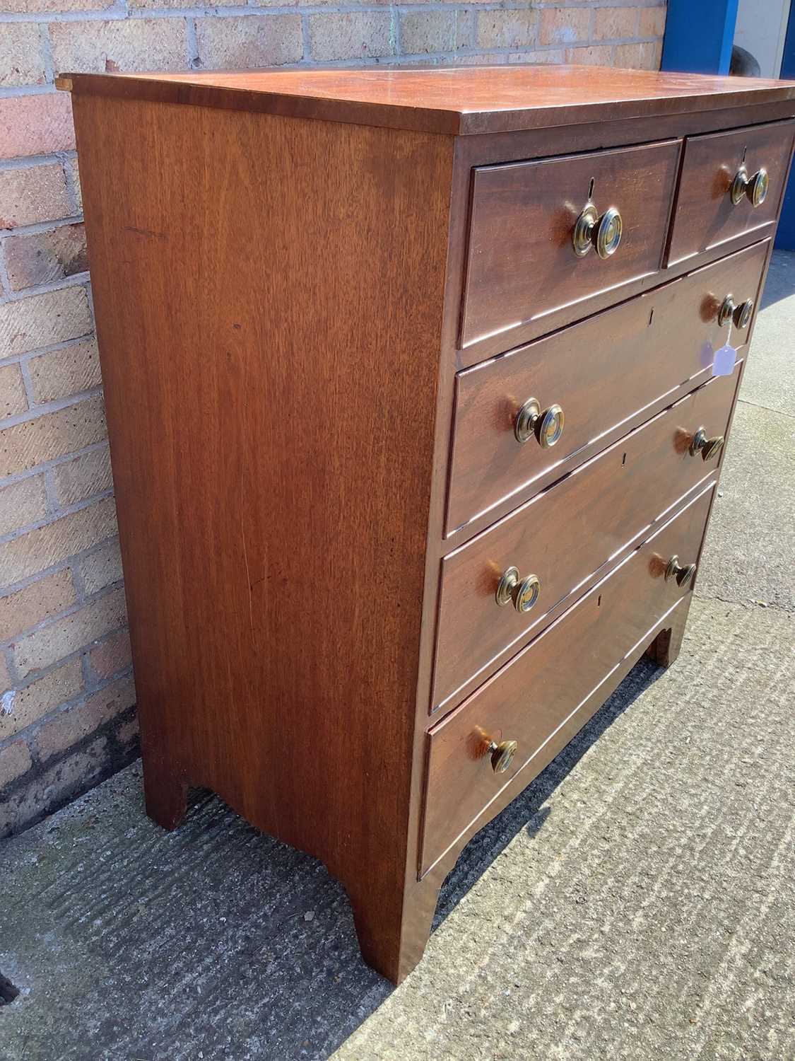 Regency mahogany chest, with four long drawers on bracket feet - Image 5 of 5