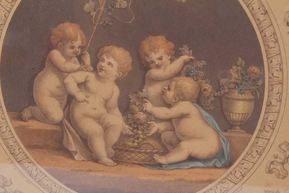 After Bartolozzi pair of coloured engravings of cherubs - Image 2 of 4