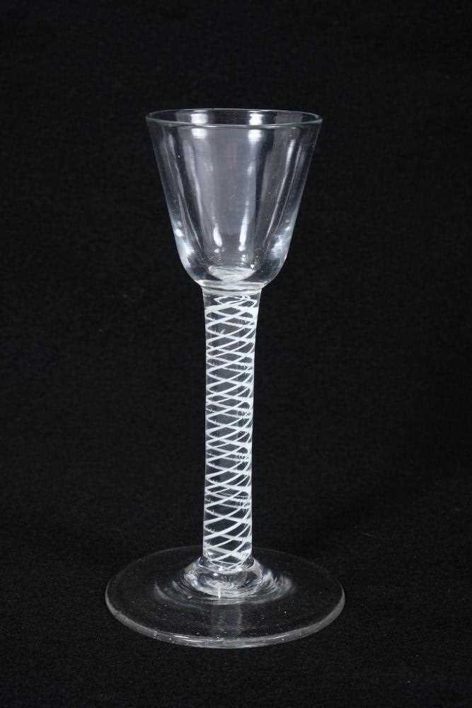 Georgian multi series opaque twist wine glass, c.1760