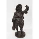 19th Century bronze figure of a game dealer
