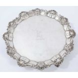 18th century provincial Irish silver salver, marked ‘Walsh, Sterling’ (Stephen Walsh, Cork).