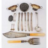 Selection of miscellaneous silver and white metal,