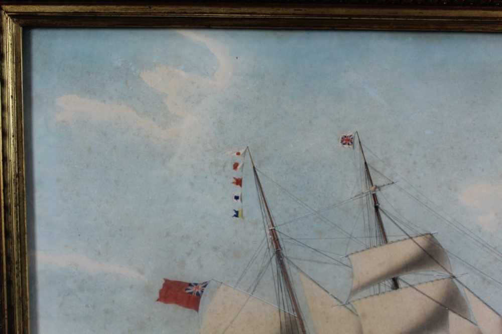 Mid 19th century ink and watercolour - 'Emma of ? Capt. John Key Thomas, off Planier in the gulf of - Image 6 of 9