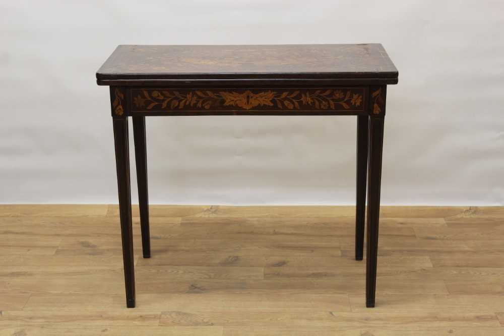 Early 19th century Dutch floral marquetry card table - Image 2 of 8