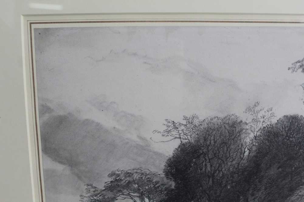 Robert Leman (1799-1863) pencil and black chalk, landscape study, signed and dated 1860 - Image 4 of 12