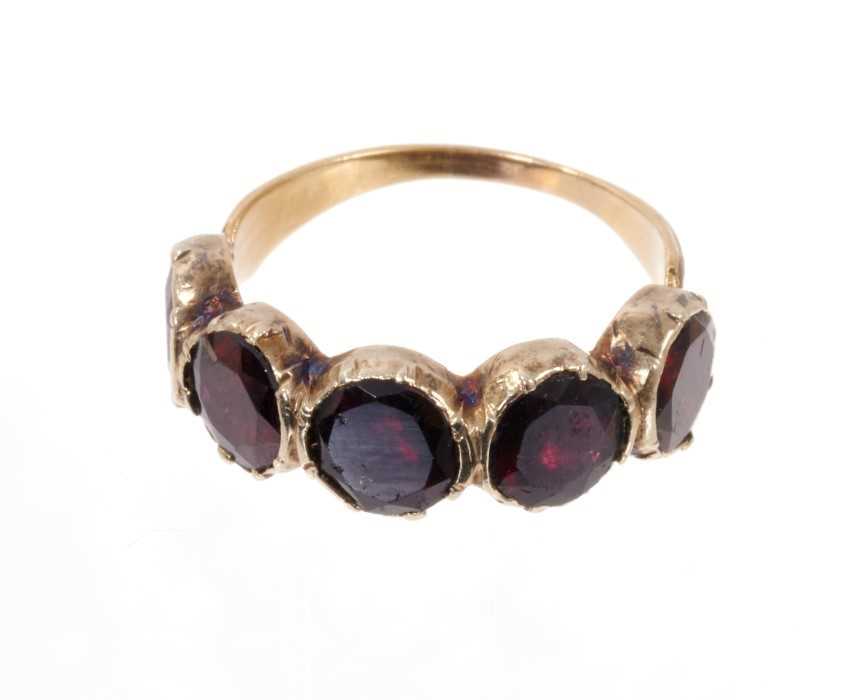 Georgian five stone garnet ring