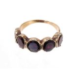 Georgian five stone garnet ring