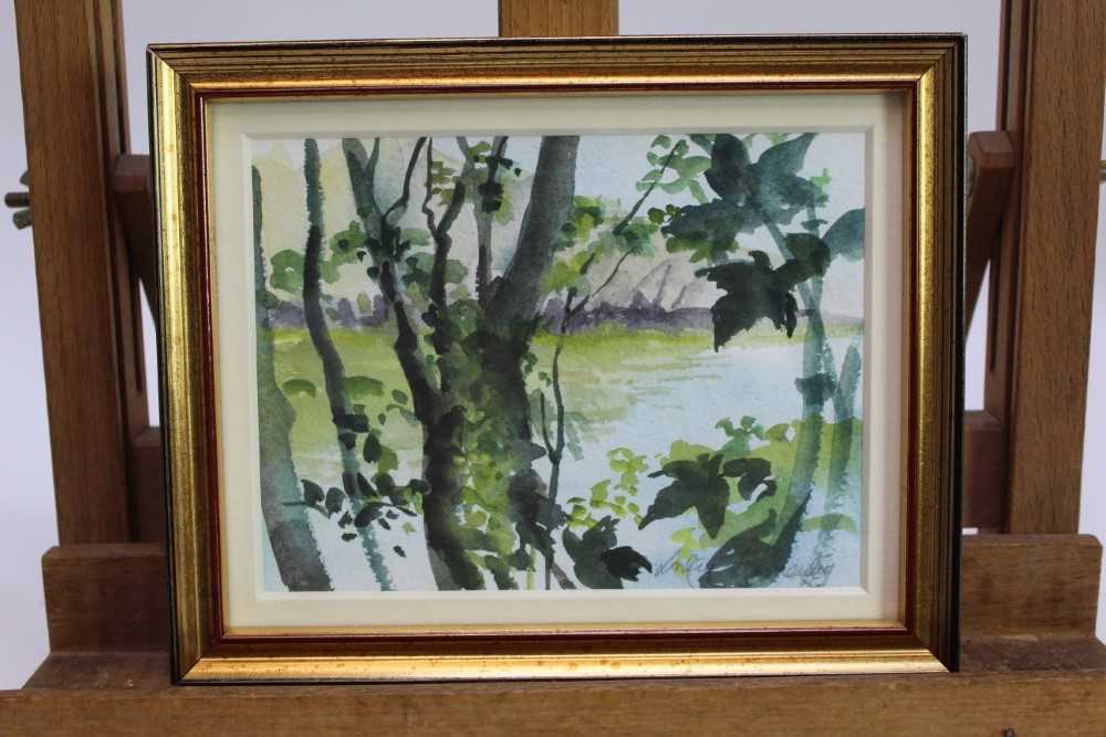 Lesley Fotherby (b.1946) watercolour - Shady Trees, signed, in glazed gilt frame, 12cm x 16cm Prov - Image 2 of 5