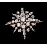 Victorian diamond star brooch pendant