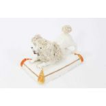 Staffordshire porcelain model of a begging poodle, circa 1830-40