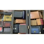 Vintage leather jewellery cases and boxes various (three boxes)