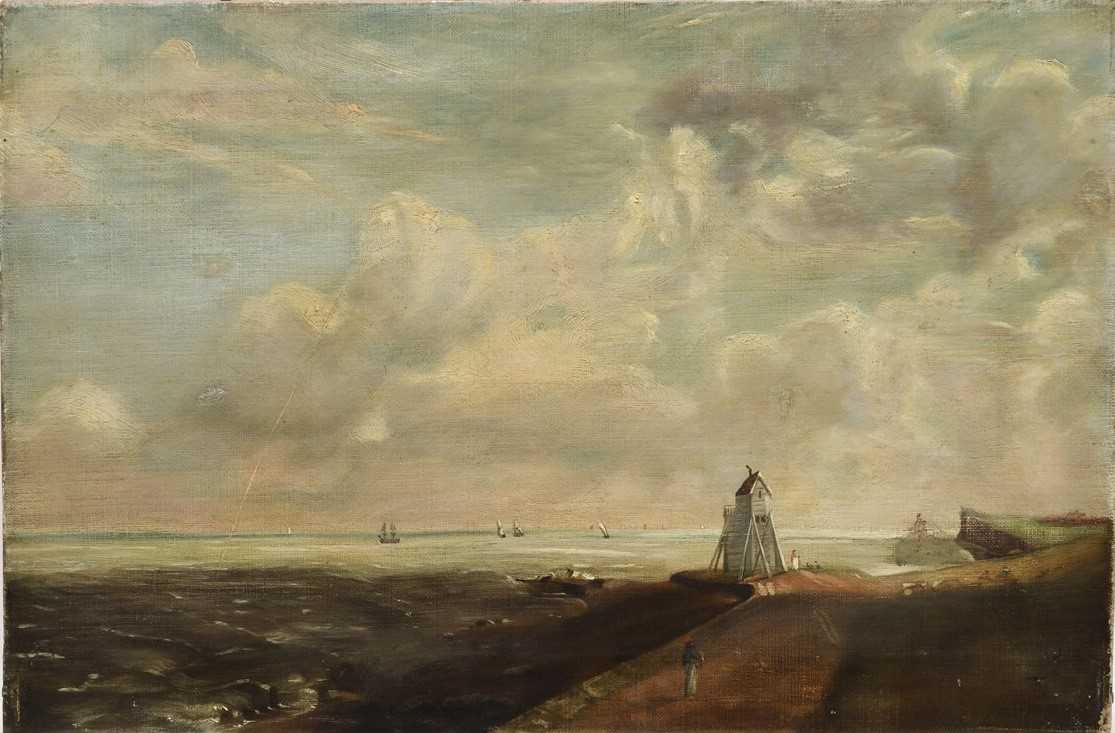 After John Constable (1776-1837) oil on canvas - Harwich Lighthouse, 30.5cm x 45.5cm, unframed NB - Image 2 of 18