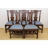 Set of five George II mahogany dining chairs