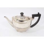 1920s silver half fluted teapot.