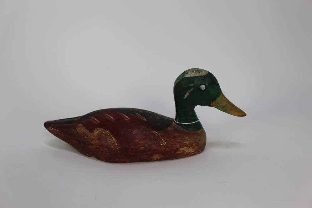 Painted wooden decoy duck