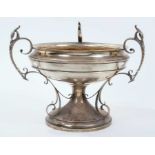 Large early George V silver trophy, in the form of a bowl,