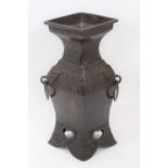 Archaic form bronze vase, 19th century