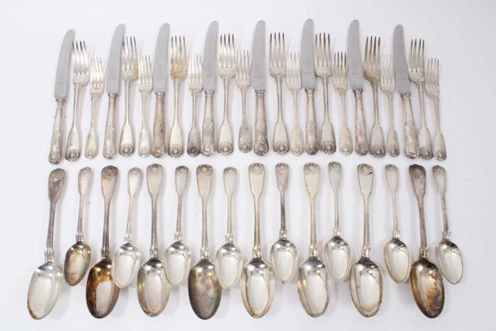 Suite of Georgian silver cutlery for eight place settings