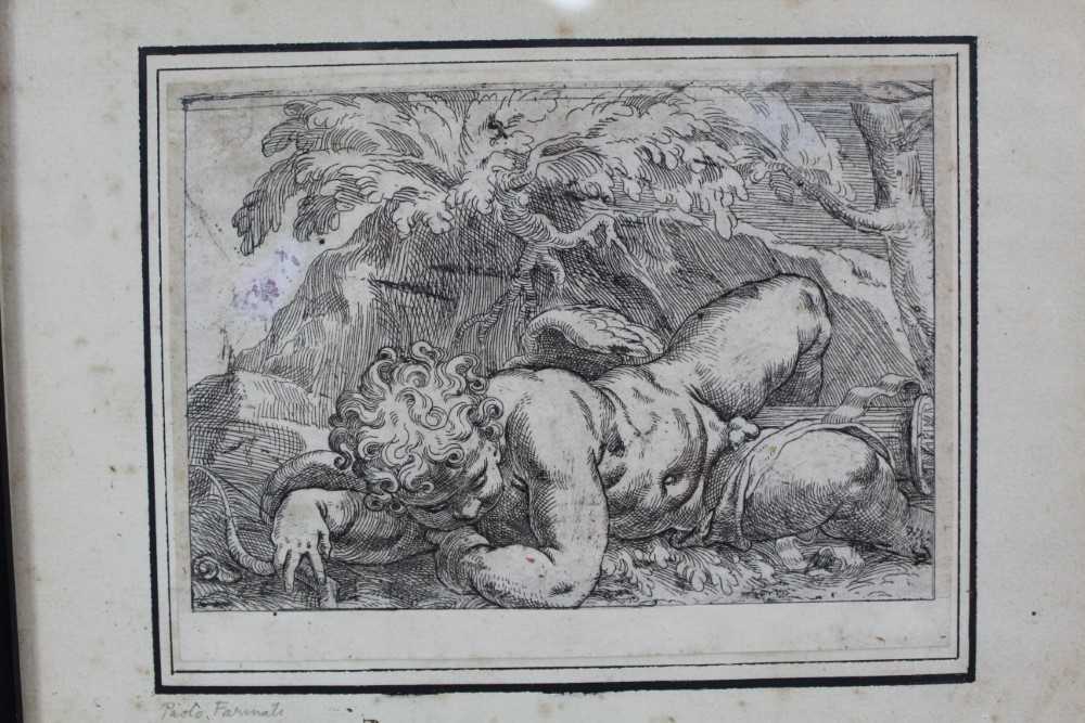 Attributed to Paolo Farinati (pen and ink- Sleeping Cupid to be advised