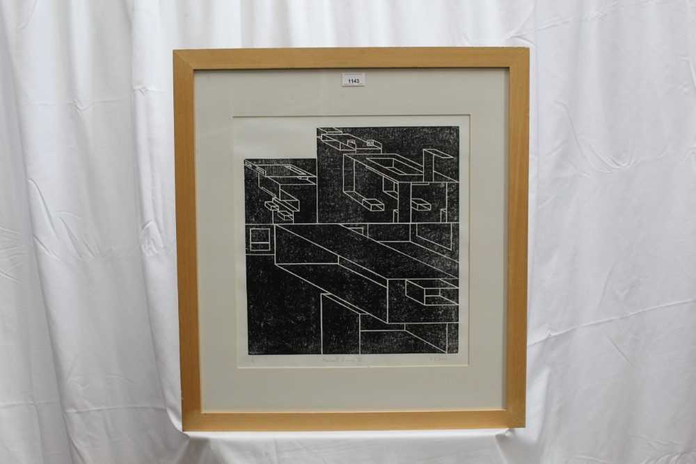 Ron Sims (1944-2014) signed limited edition woodcut - Abstract Image II, 1/5, 43cm x 40cm in glazed - Image 2 of 8